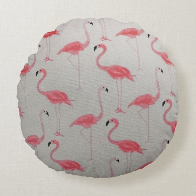 Coussin à lancer rond en polyester brossé personna (Devant)