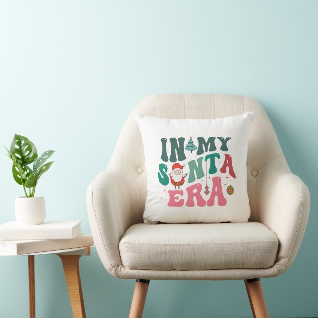 Coussin À l'ère de ma Père Noël - Noël rétro (Chaise)
