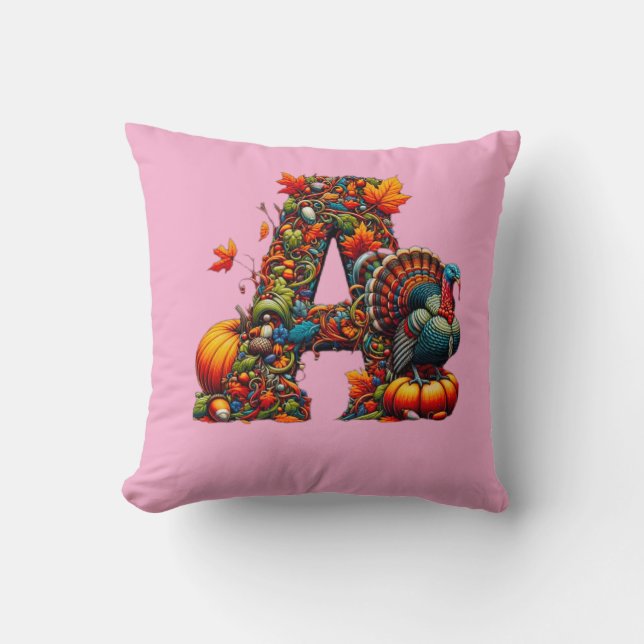 Coussin A letter A in Thanksgiving style (Recto)