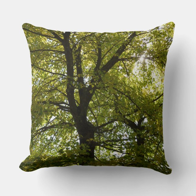 Coussin À l'intérieur d'un érable jaune automne (Recto)