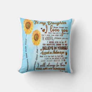Coussin à ma fille cadeau de décoration familiale mignon