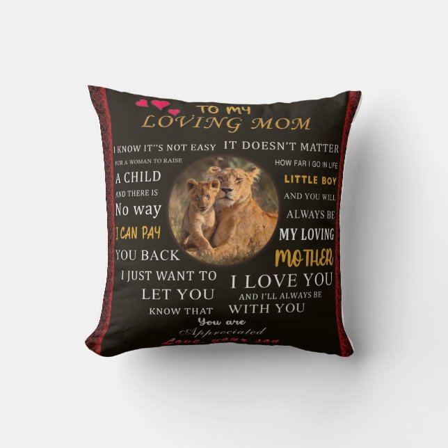 Coussin À ma mère aimante du fils (Recto)