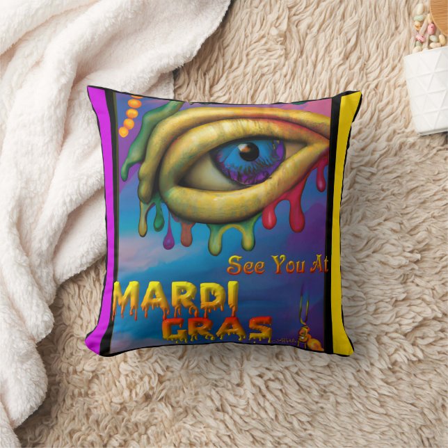 Coussin À Mardi Gras Eye (Couverture)