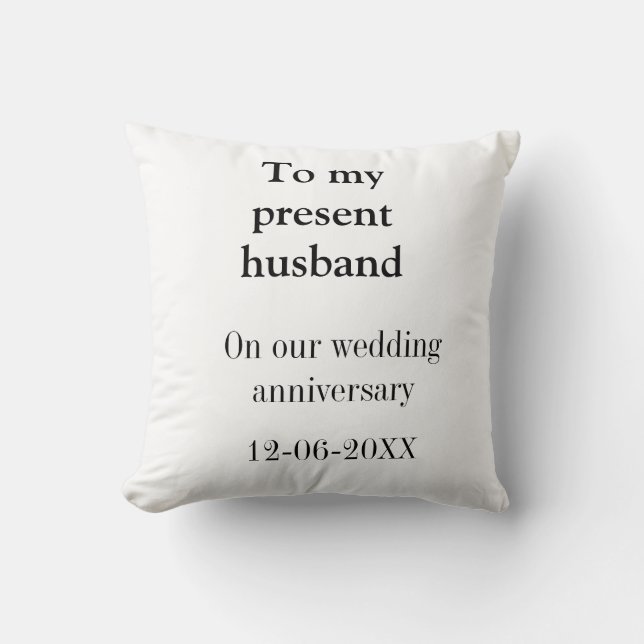 Coussin À mon mari anniversaire de mariage ajoutez nom dat (Recto)