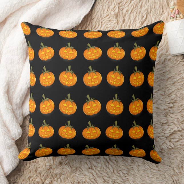 Coussin à motif de citrouille orange (Couverture)