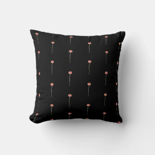 Coussin à motif de fleurs de gerbera rouge pâle