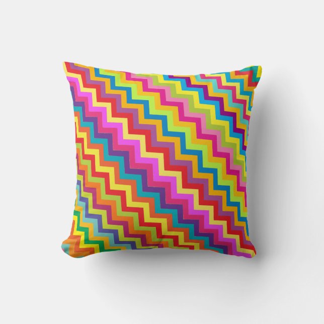 Coussin à motif de zigzag coloré (Recto)