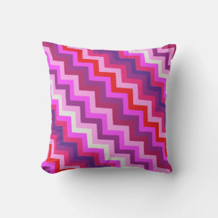 Coussin à motif de zigzag rose violet