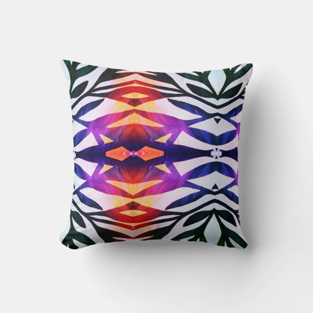 Coussin à motif d'effet de kaléidoscope de feuille (Recto)