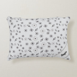Coussin à motif floral gris clair