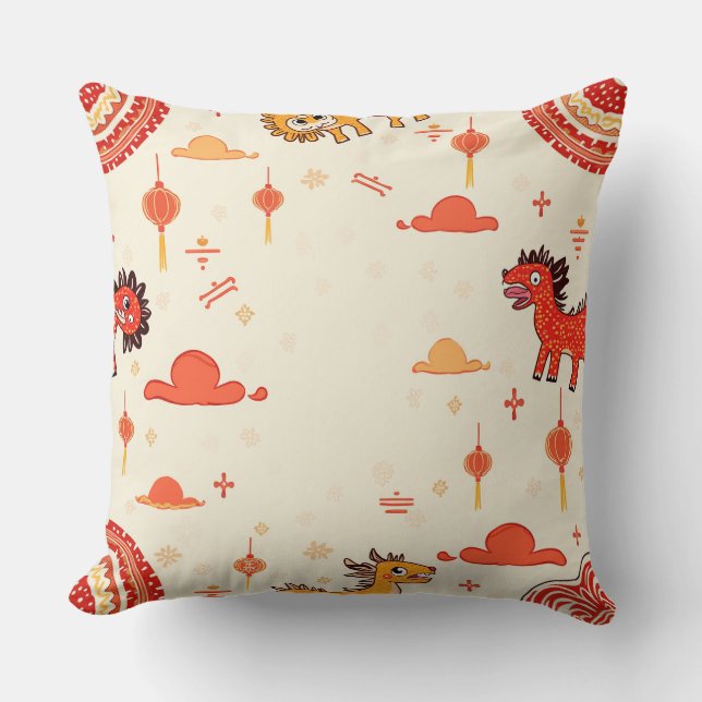 Coussin à motif simple de nouvelle année (Recto)