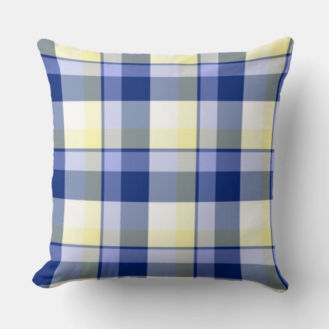 Coussin à motif tartan plaid double face (Recto)