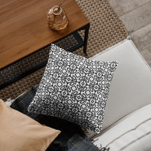 Coussin à motifs géométrique noir et blanc