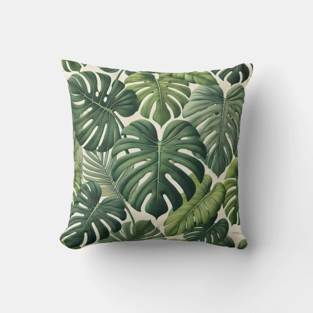 Coussin à motifs Monstera (Recto)