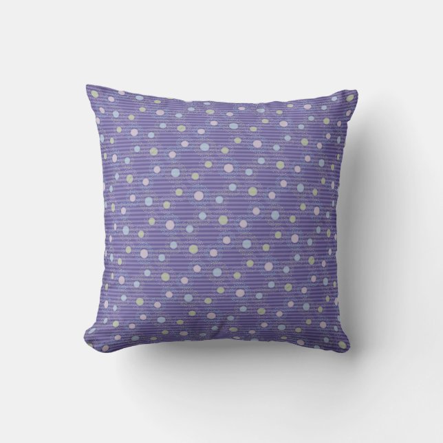 Coussin À petits pois violets et pastel (Recto)