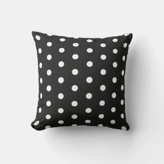 Coussin à pois noir et blanc