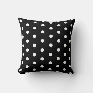 Coussin à pois noir et blanc