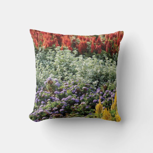 Coussin à poulets de jardin fleuri 41 cm x 41 cm (Recto)