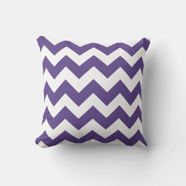 Coussin à rayons ultraviolets et blancs Chevron (Recto)