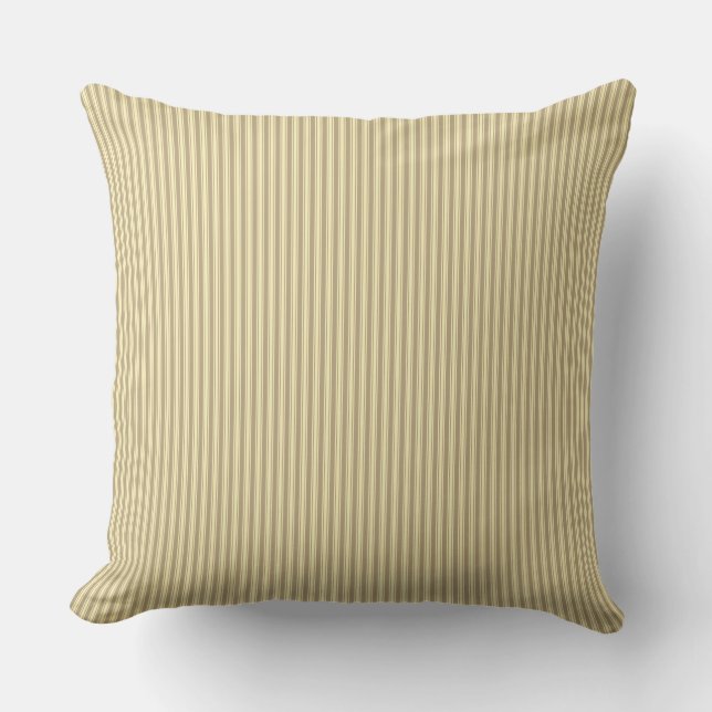 Coussin à rayures à points jaunes de moutarde (Recto)