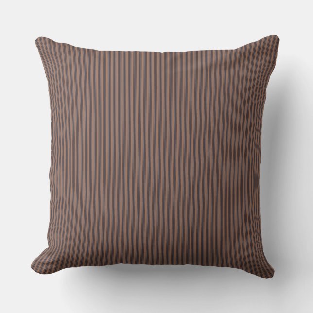 Coussin à rayures Brown naturelles (Recto)