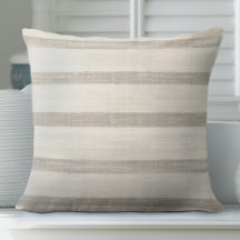 Coussin à rayures Brown Tan neutre