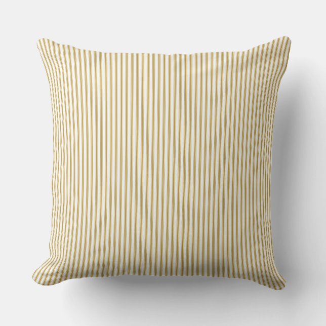Coussin à rayures jaunes moutarde (Recto)