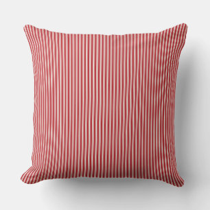 Coussin à rayures rouges et blanches