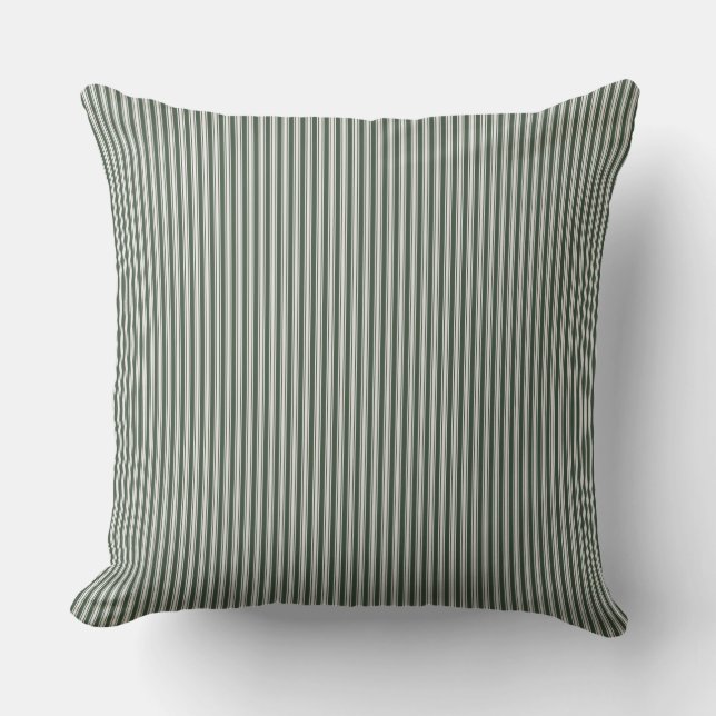 Coussin à rayures vert olive (Recto)