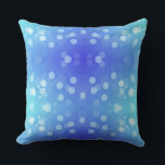 Coussin A square pillow with a gradient design from blue<br><div class="desc">A square pillow with a gradient design from blue to teal. It features a pattern of overlapping, translucent white circles, creating a tranquil and dreamy effect.</div>