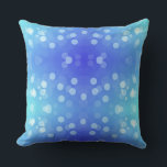 Coussin A square pillow with a gradient design from blue<br><div class="desc">A square pillow with a gradient design from blue to teal. It features a pattern of overlapping, translucent white circles, creating a tranquil and dreamy effect.</div>