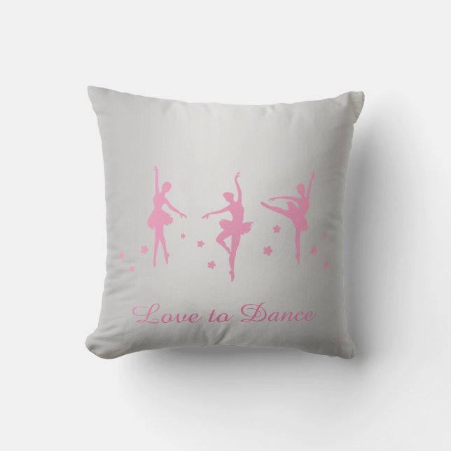 Coussin à thème Silver & Pink Ballerina Ballet (Recto)
