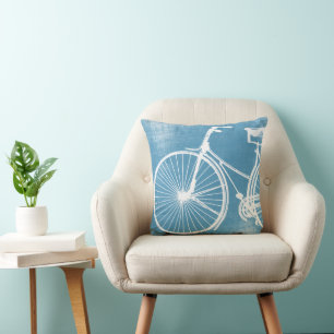 Coussin à vélo bleu et blanc