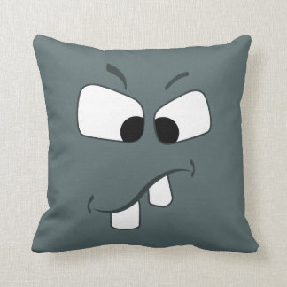 Coussin à visage bleu illustré de la petite dent