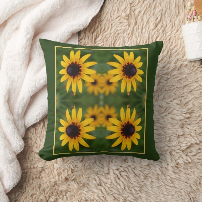 Coussin Abee Sur Black Eyed Susan Flower Abstrait (Couverture)