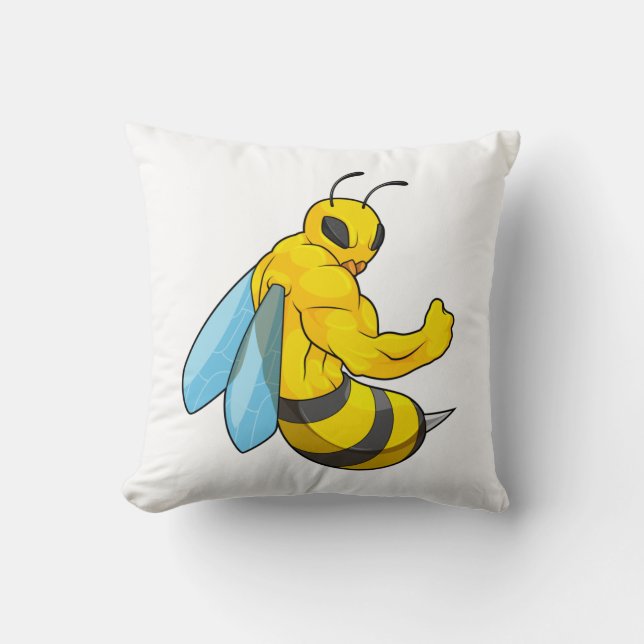 Coussin Abeille comme culturiste (Recto)