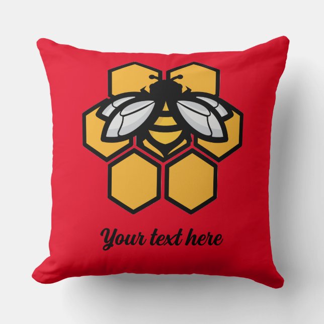 Coussin abeille dans une ruche (Recto)