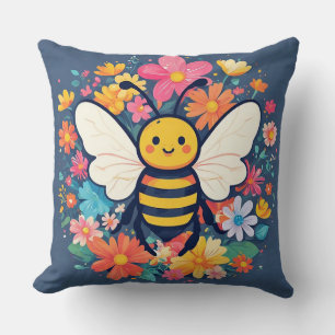 Coussin Abeille de dessin animé adorable