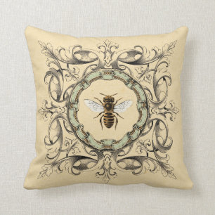 Coussin Abeille de miel et cadres vintages d'Orante