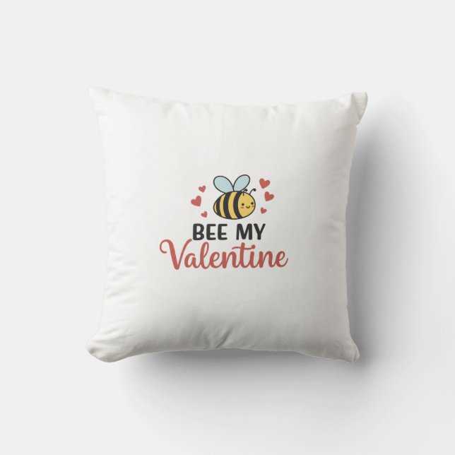 Coussin Abeille mignonne Ma Valentine (Recto)
