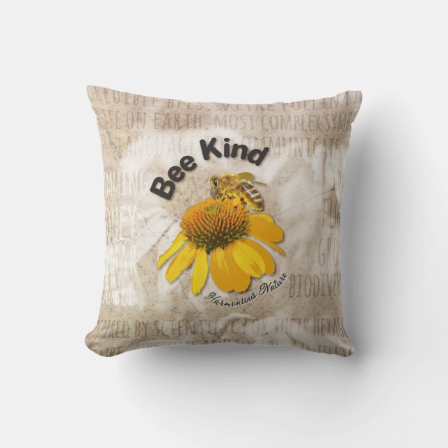 Coussin Abeille - Nature Harmonieuse (Recto)
