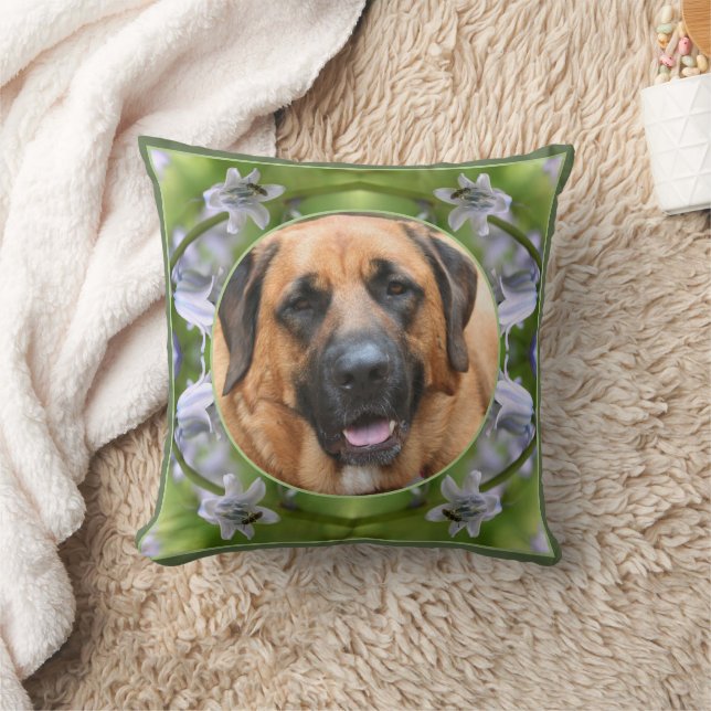 Coussin Abeille Sur Bluebell Flower Frame Créez votre prop (Couverture)