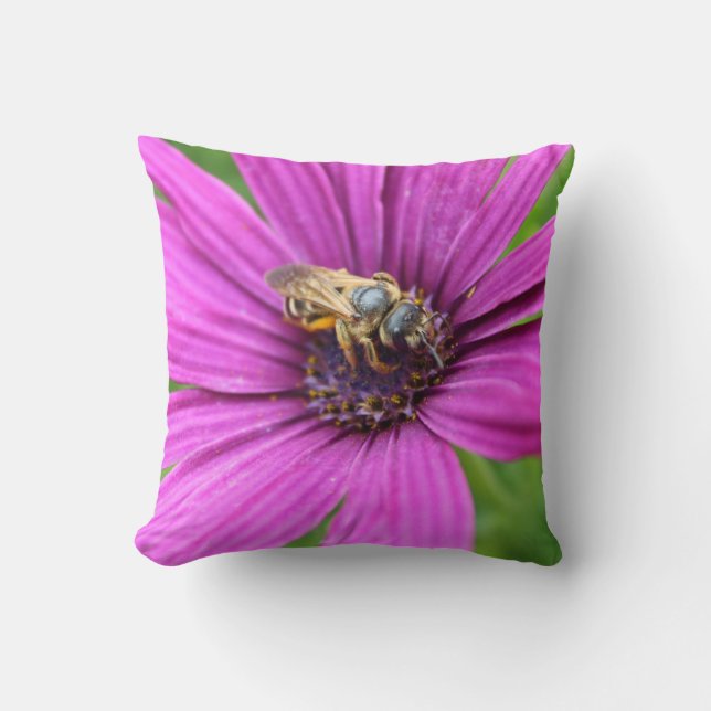 Coussin Abeille sur un carreau de fleur (Recto)
