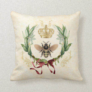 Coussin Abeille Vintage botanique moderne