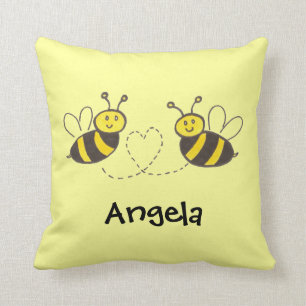 Coussin Abeilles de miel avec le coeur