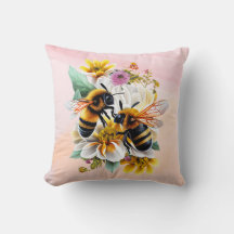 abeilles et fleurs colorées