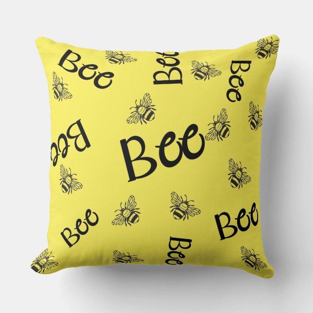 Coussin abeilles volant partout selon des motifs (Recto)