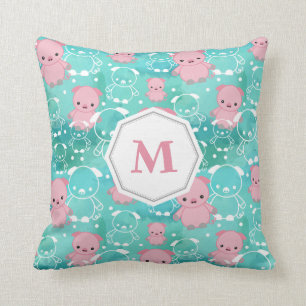 Coussin Abondance des porcs - décorés d'un monogramme