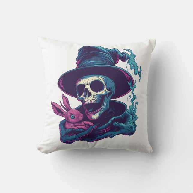 Coussin Abra-Cadabra Bones � Crâne Magique Drôle (Recto)