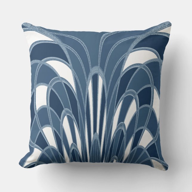 Coussin Abrégé sur champignon - art déco - Heather bleue (Recto)